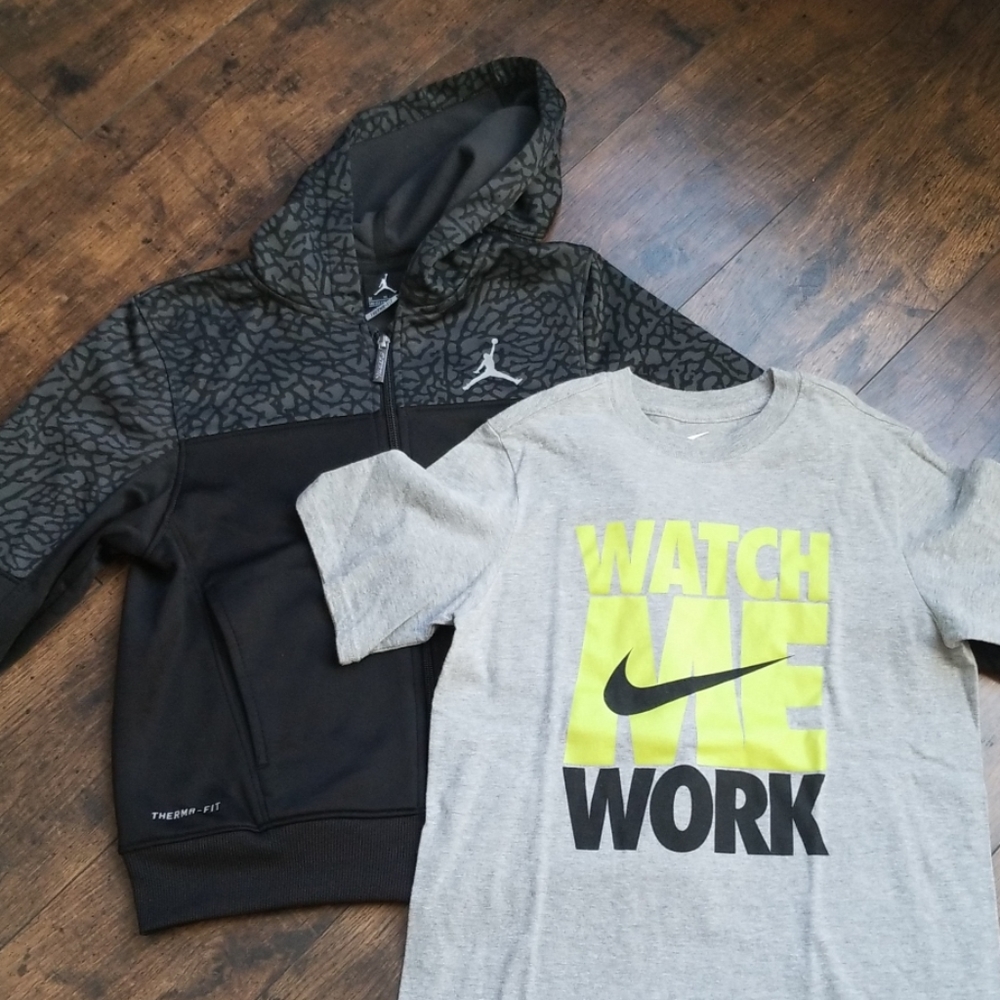 Boys Jordan Jacket and Nike Shirt